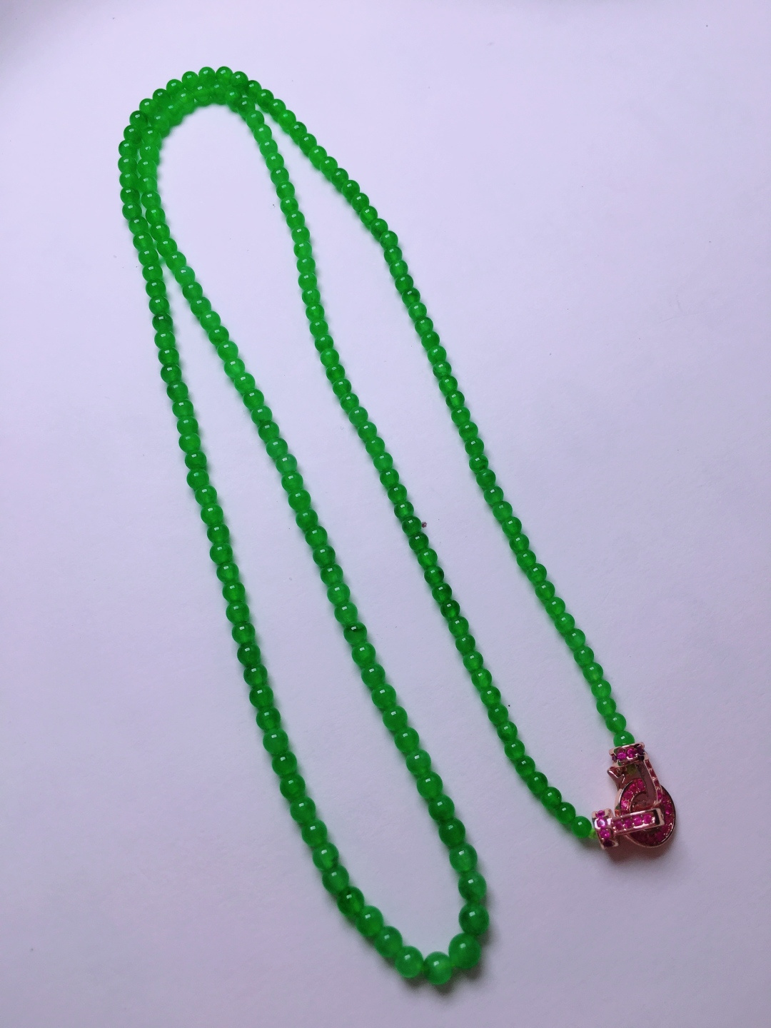 ️高冰绿珠子项链，晶莹剔透，新颖时尚，品相，2.5-3.1