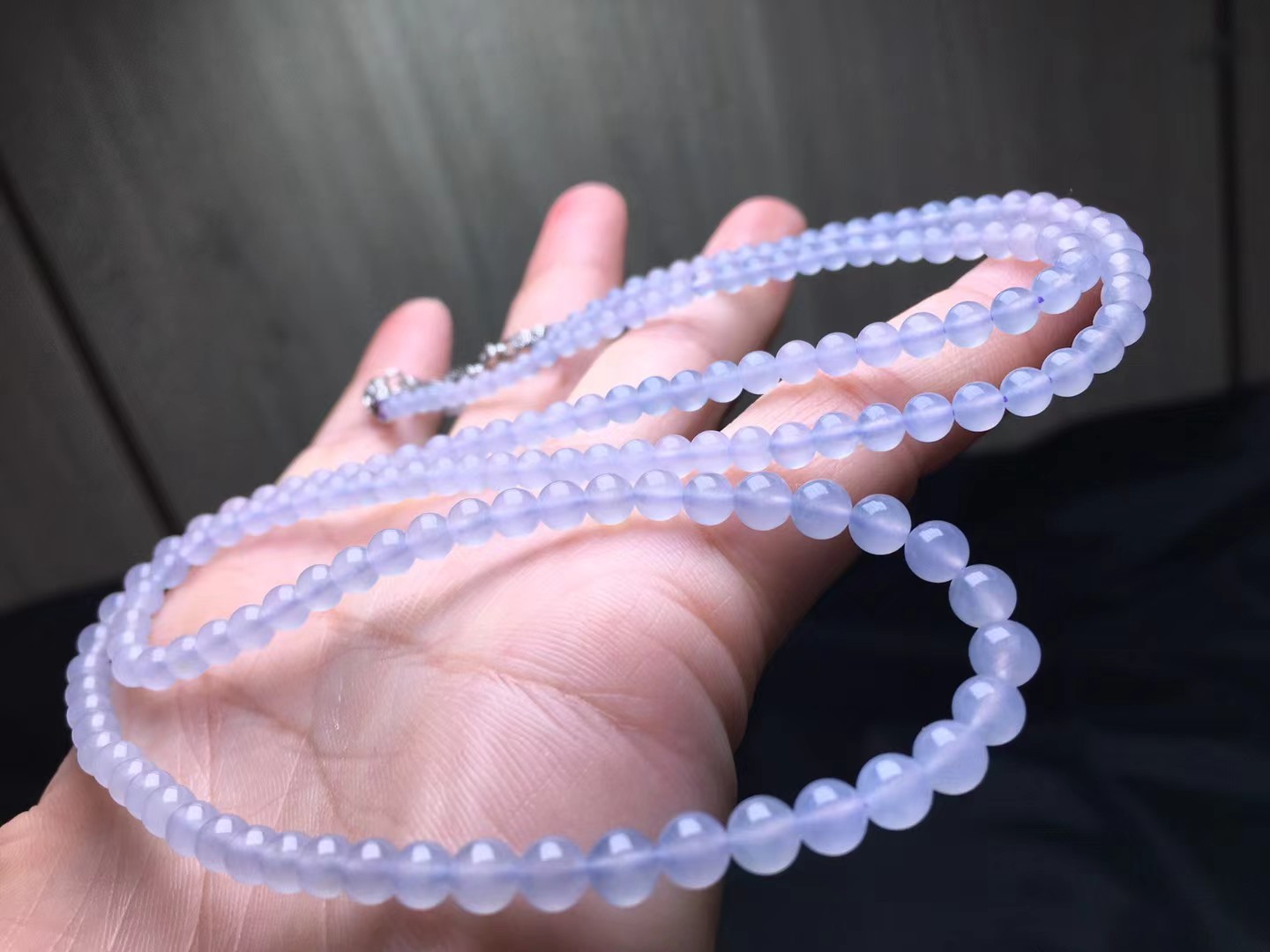 ️ 淡紫珠链，卡4.8～34mm，169颗，种好，干净，度极高，冰间，颗颗精选，实物更美
