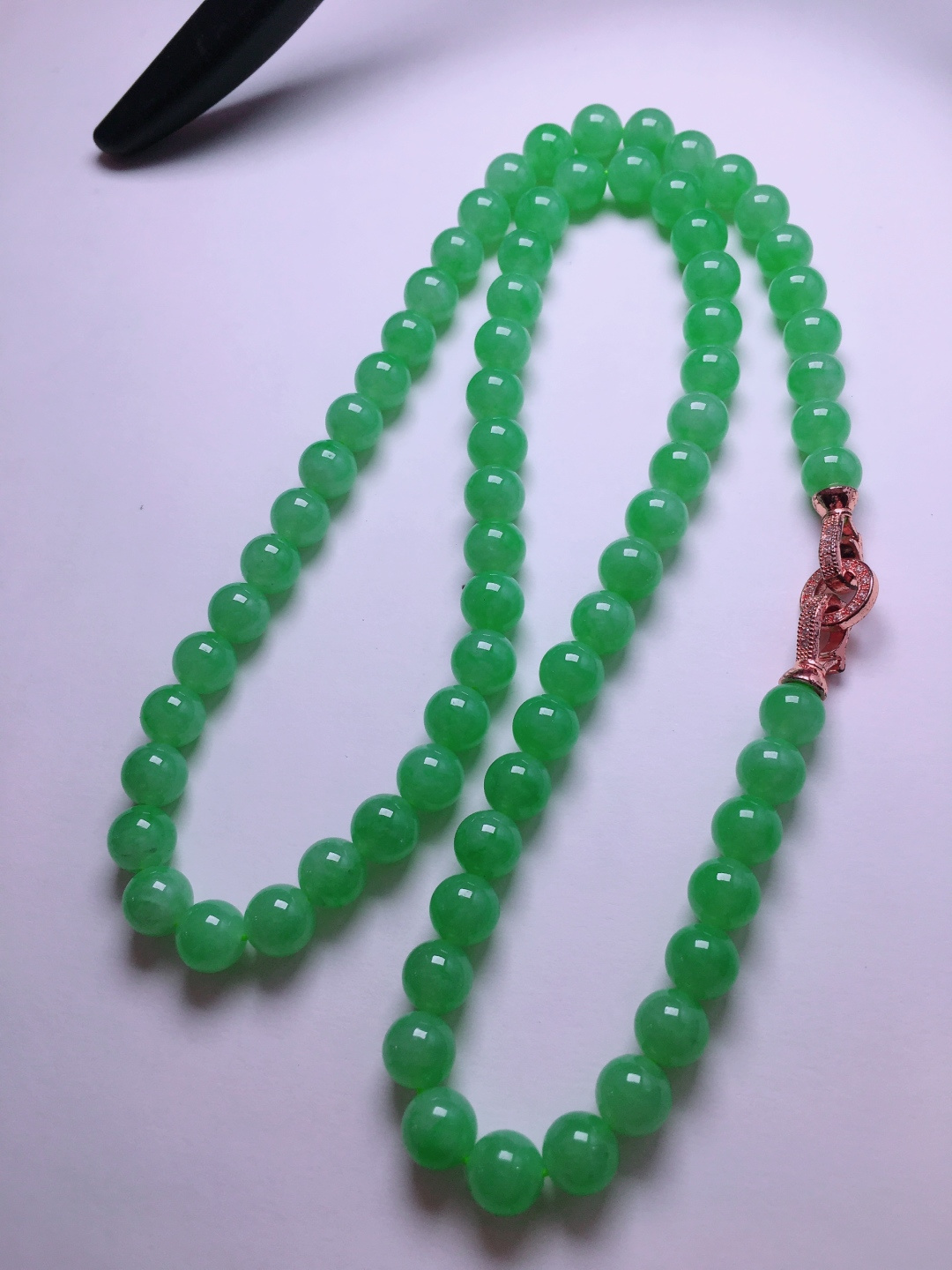 ️高冰绿珠子项链，晶莹剔透，新颖时尚，品相，7.8-8.2