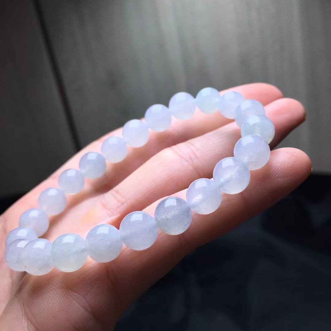 ️ 冰种手链，卡8.7～8mm，22颗，种好，玉质细腻，均匀，颗颗精选，实物更美