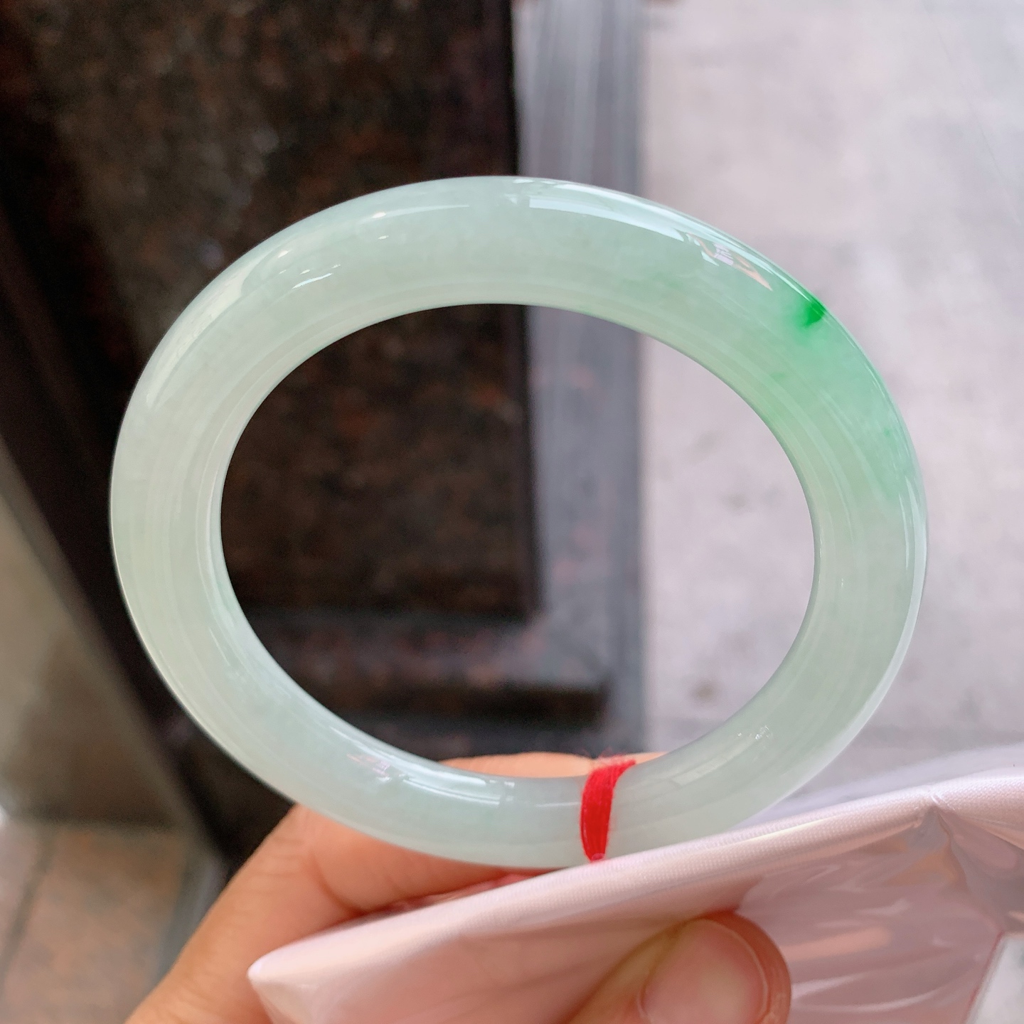 圆条冰飘绿 微细纹 尺寸：58/9.3/9.9 清爽