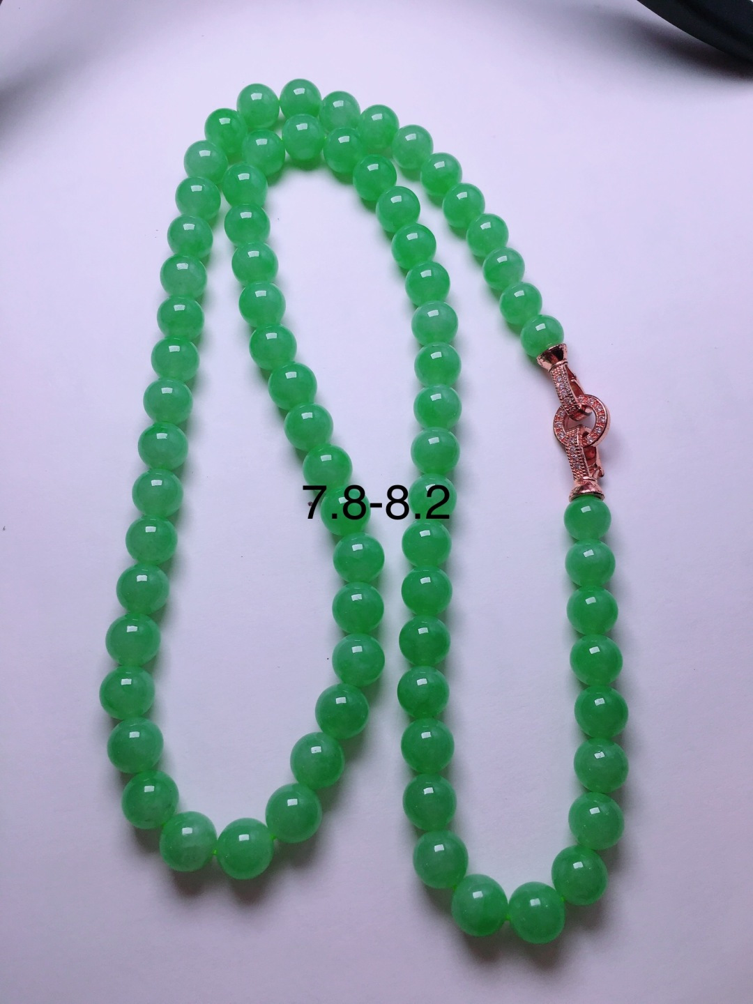 ️高冰绿珠子项链，晶莹剔透，新颖时尚，品相，7.8-8.2