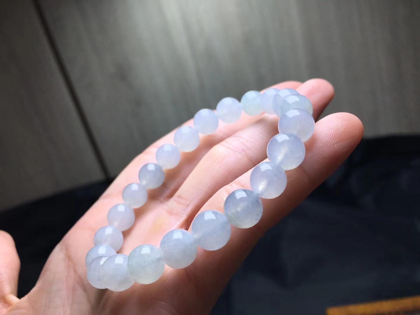 ️ 冰种手链，卡8.7～8mm，22颗，种好，玉质细腻，均匀，颗颗精选，实物更美