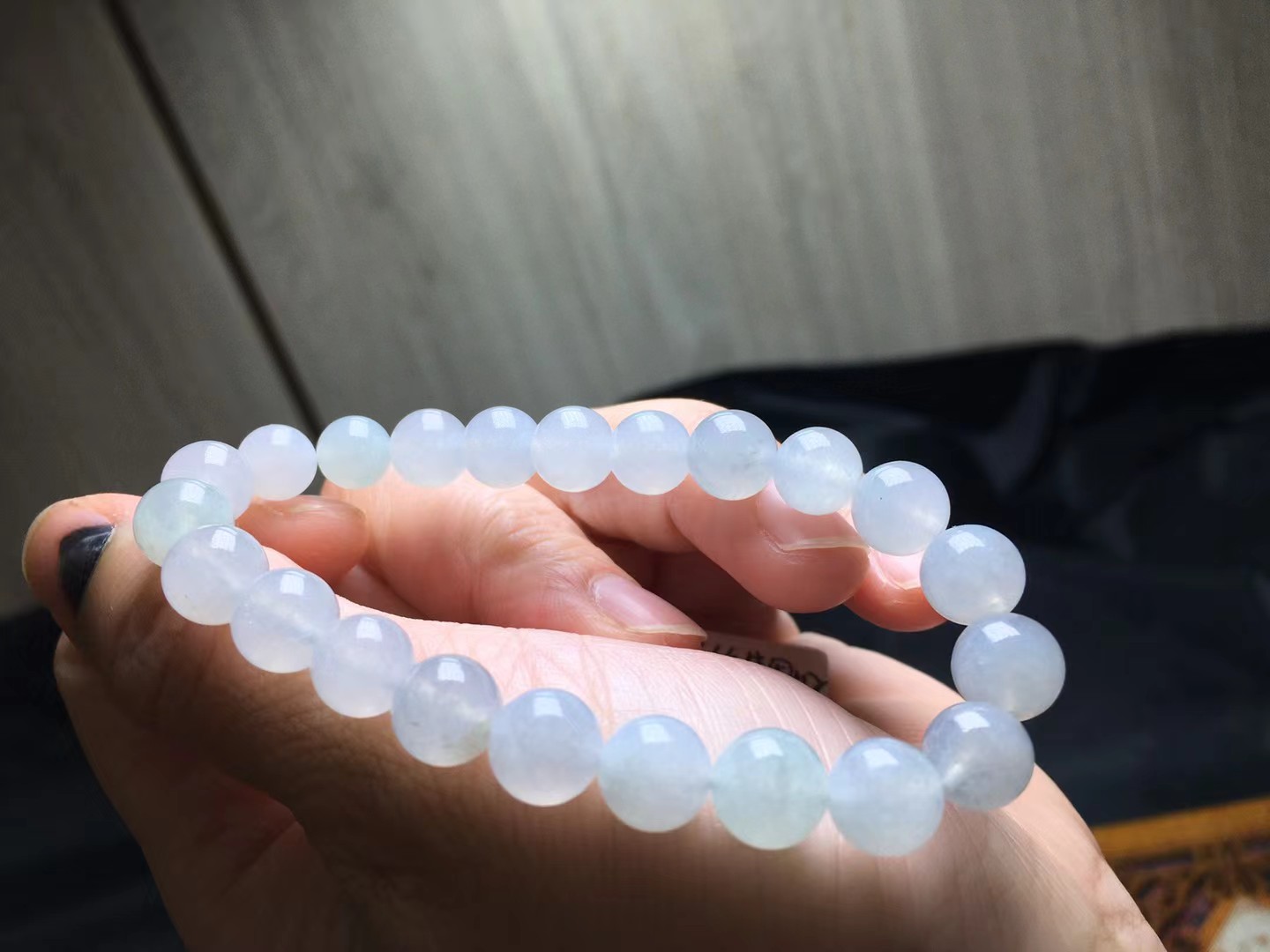 ️ 冰种手链，卡8.7～8mm，22颗，种好，玉质细腻，均匀，颗颗精选，实物更美