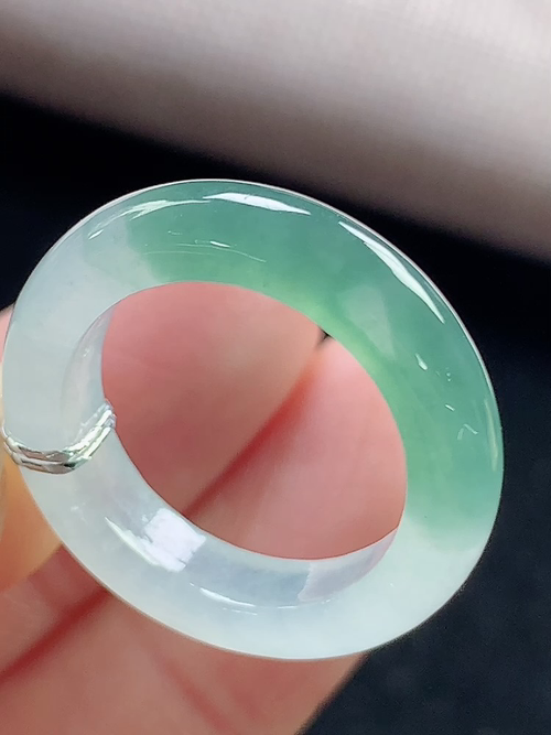 冰飘蓝戒指，无裂，内径尺寸15.8-4.6-3.4mm，10号手寸，d03tdy