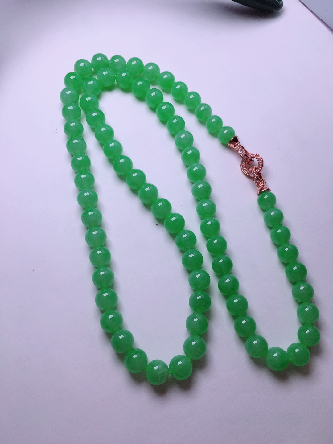 ️高冰绿珠子项链，晶莹剔透，新颖时尚，品相，7.8-8.2