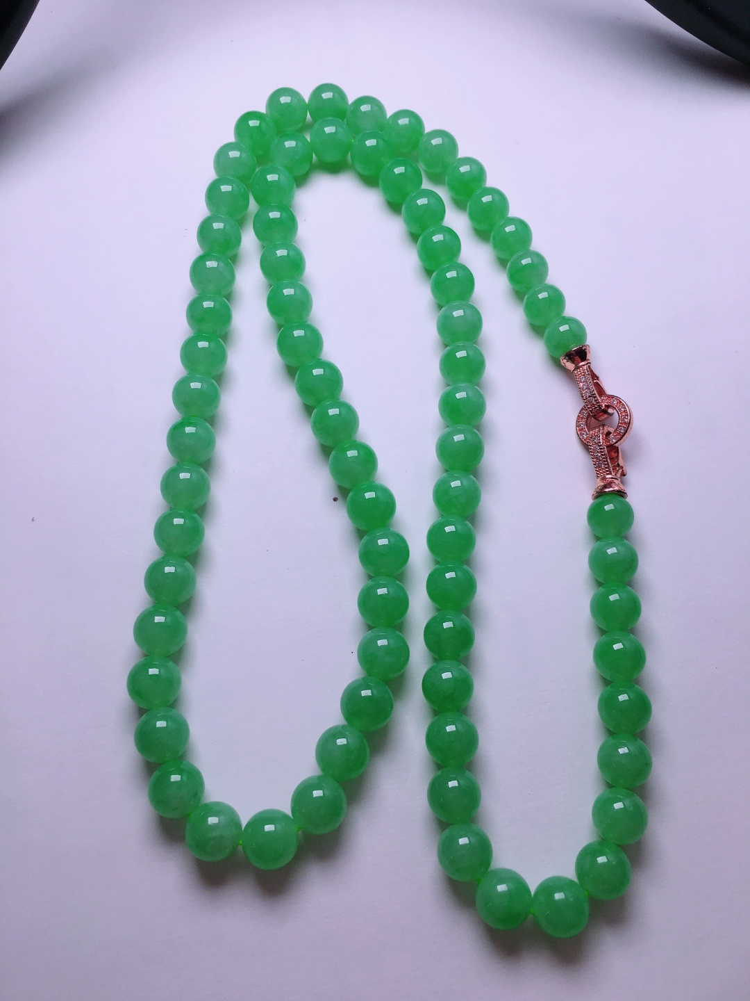 ️高冰绿珠子项链，晶莹剔透，新颖时尚，品相，7.8-8.2