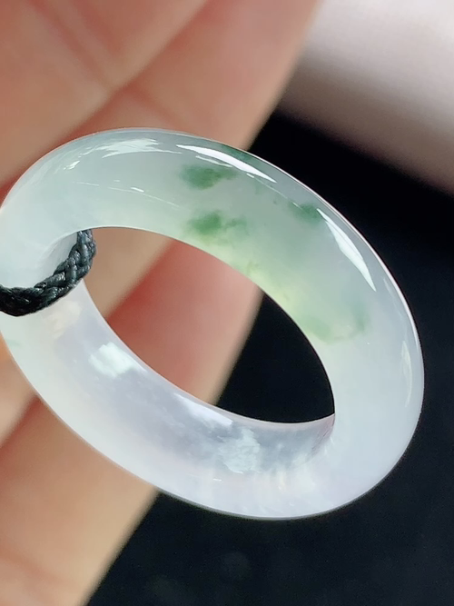 冰飘花戒指，无裂，内径尺寸17-5.6-3.6mm，14号手寸，d03ytf