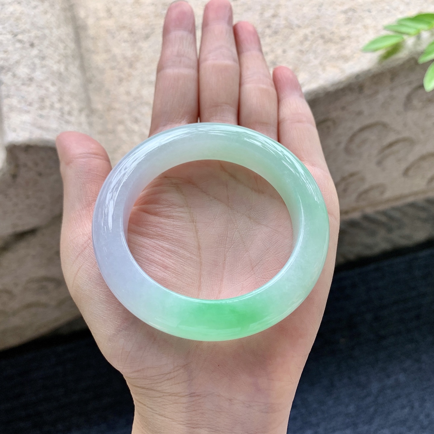 正圈50 51，圈口51.8/12.3/9.8，编码G9080442，细糯春彩，飘阳绿，水润，种老，