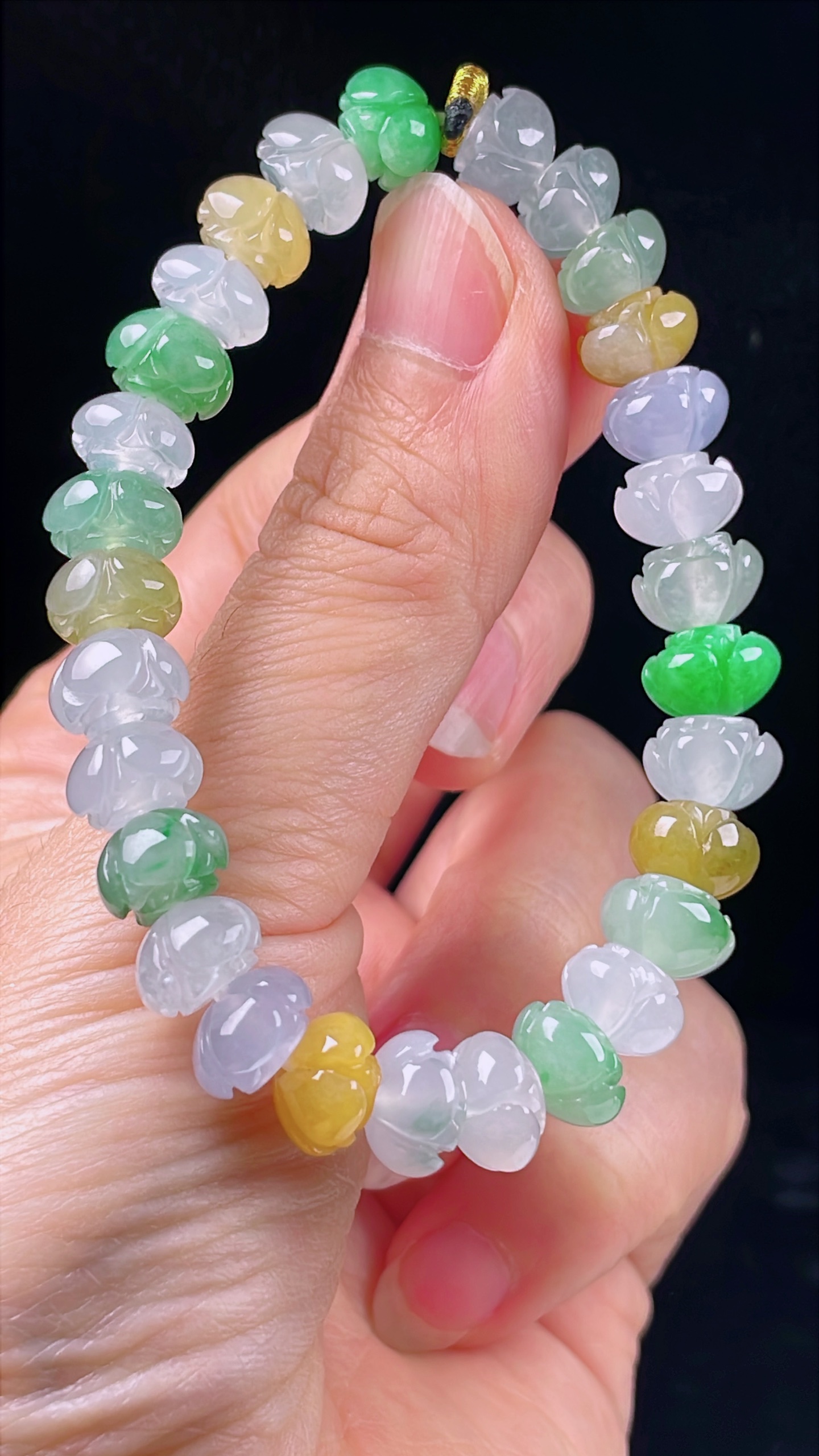 ️多彩手串，老种起光，细底通透，尺寸：10/6mm0803