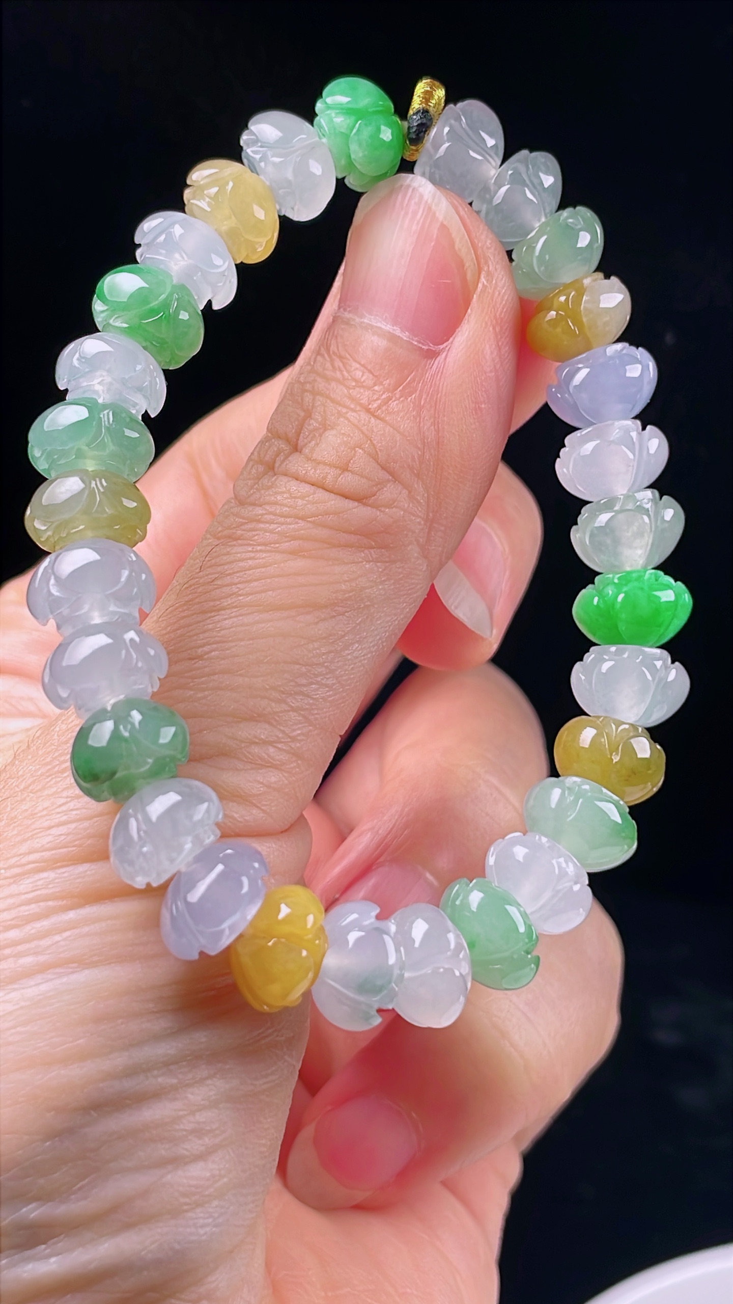 ️多彩手串，老种起光，细底通透，尺寸：10/6mm0803