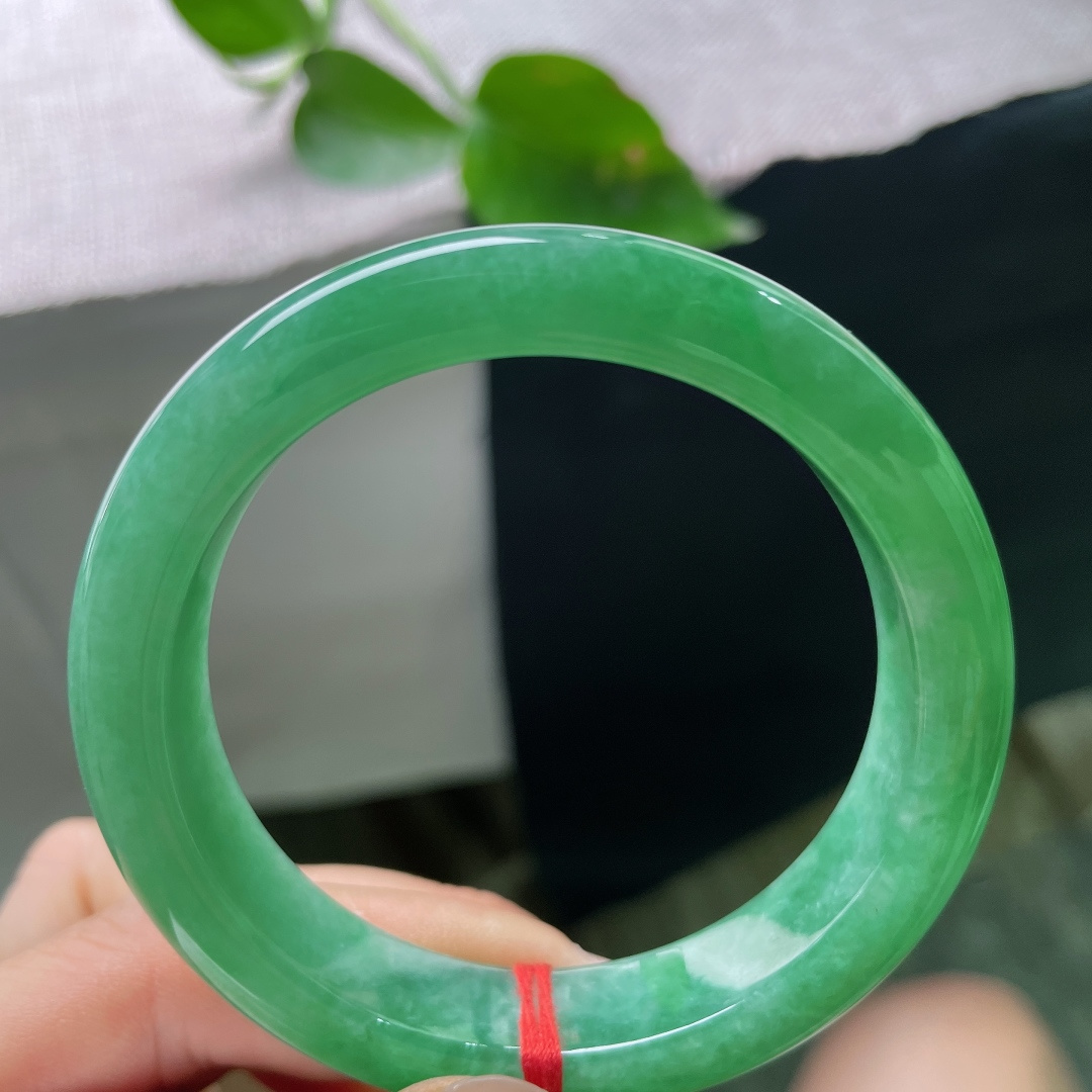 53.3/12.3/8.4，绿底正圈，偏爱这抹匀净绿底，玉质细腻油润，抬手便是低调温润的东方氛围，有