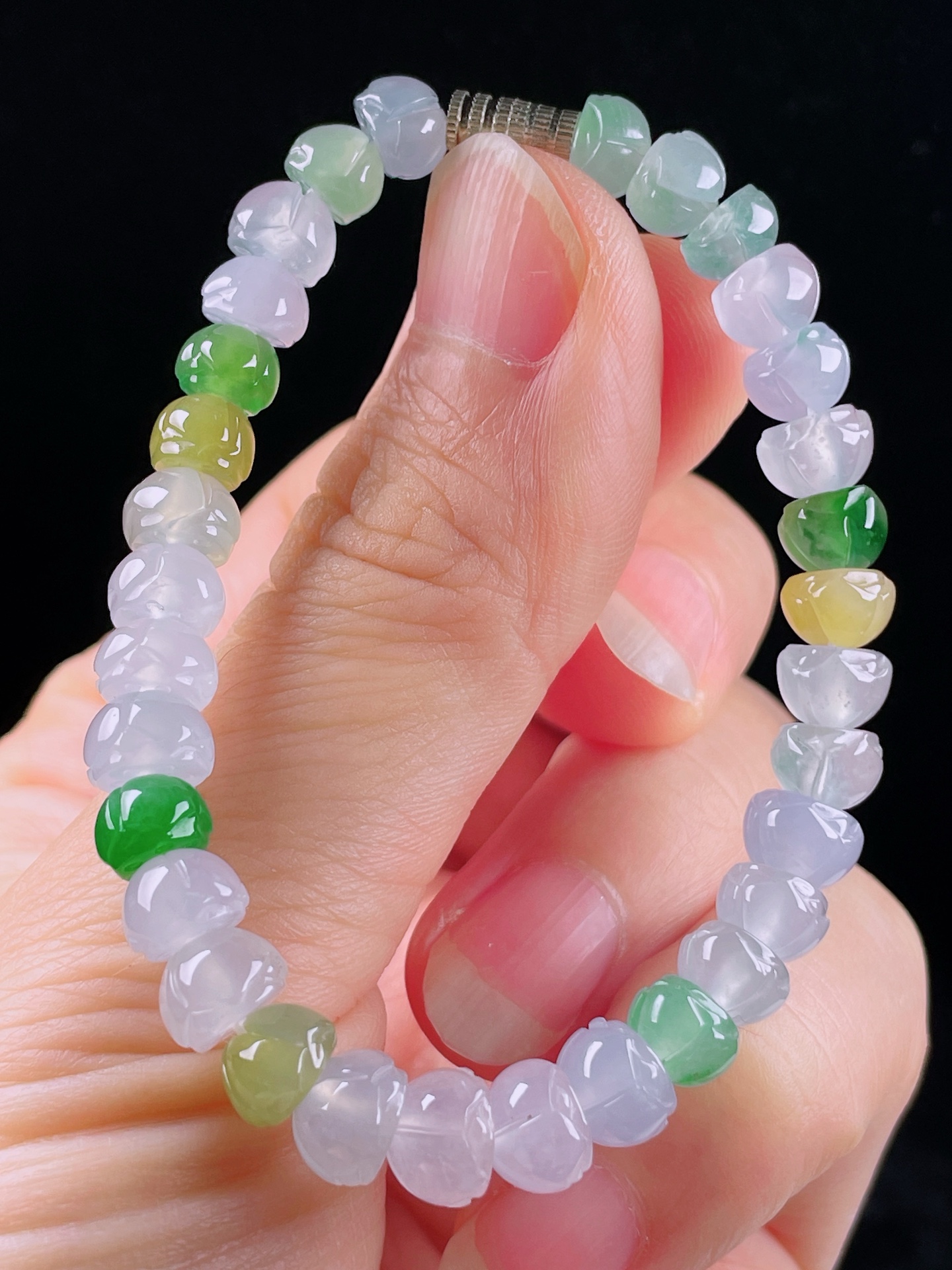 ️多彩手串，老种起光，细底通透，尺寸：7mm0704
