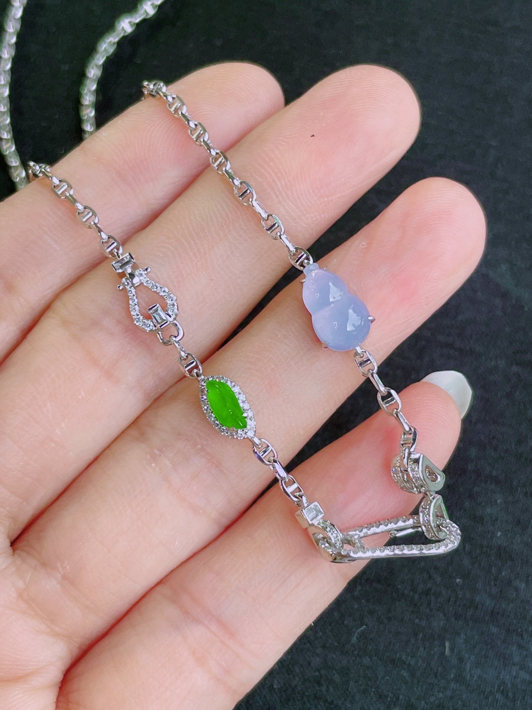 ️高冰绿紫配链，晶莹剔透，新颖时尚，品相，11-7-3