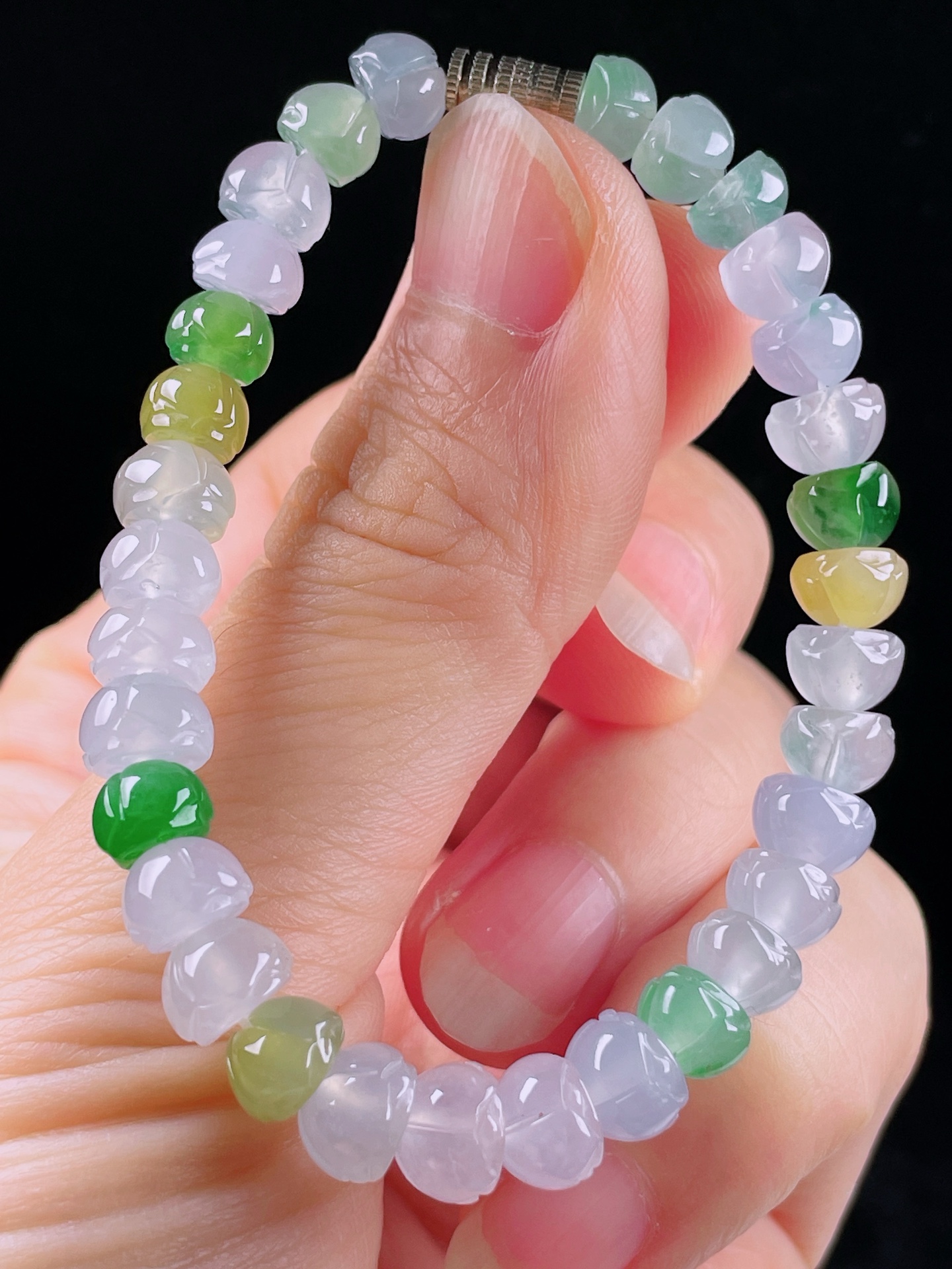 ️多彩手串，老种起光，细底通透，尺寸：7mm0704