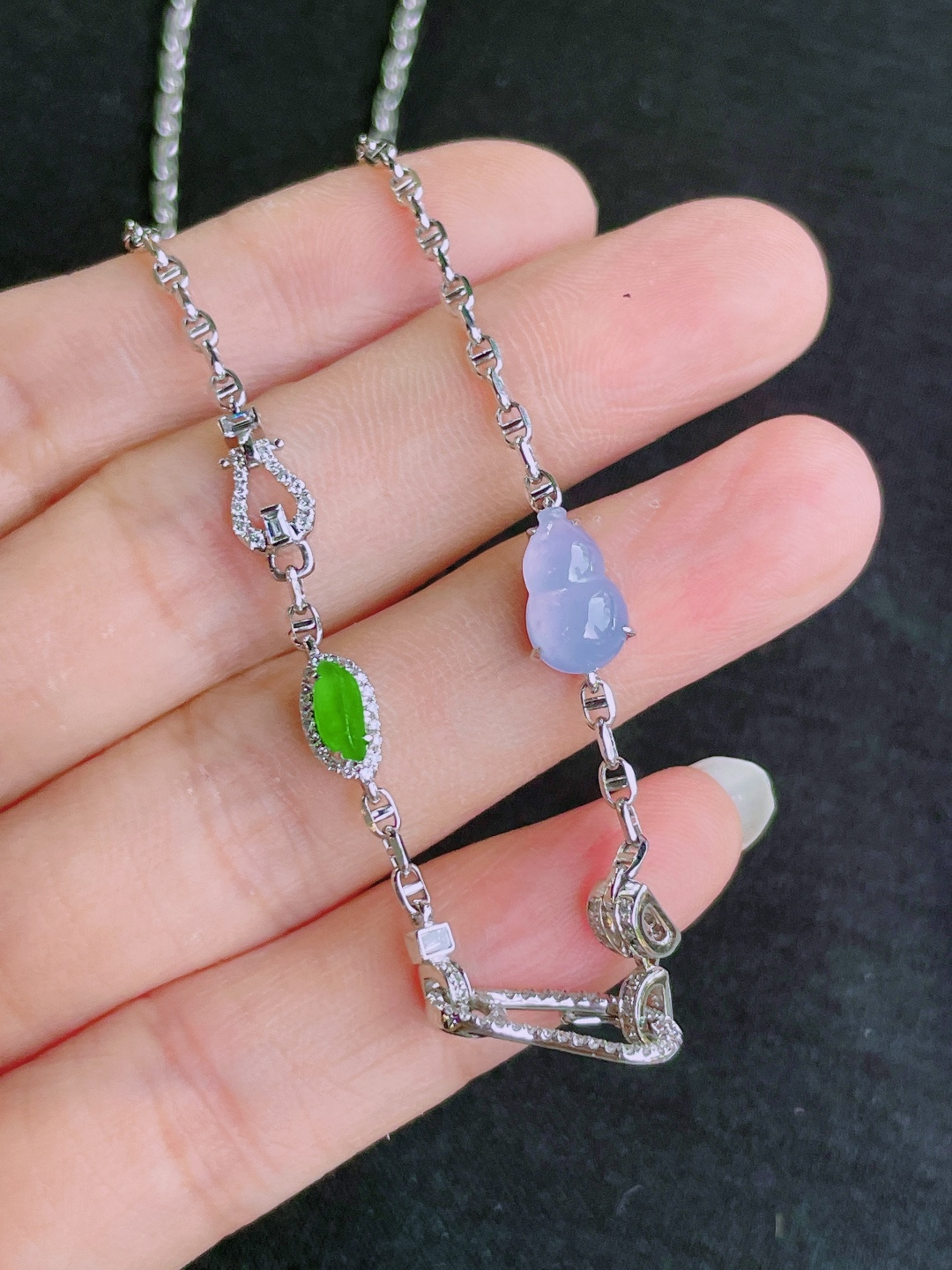 ️高冰绿紫配链，晶莹剔透，新颖时尚，品相，11-7-3