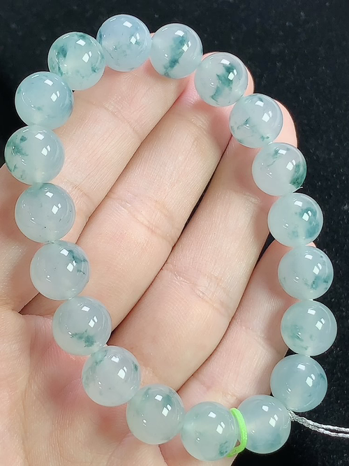 飘花玉珠手链，尺寸10mm，d04xtg
