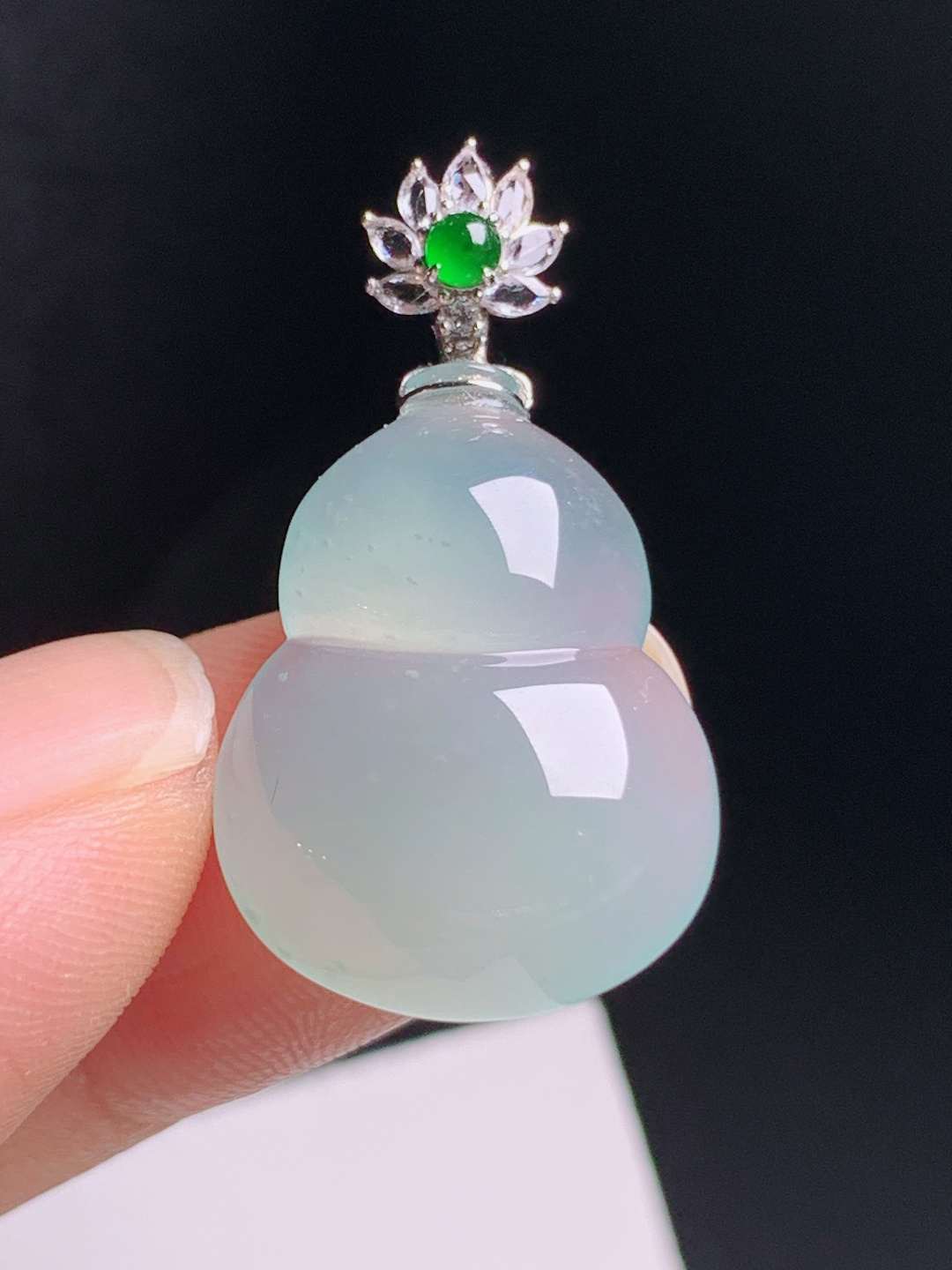 ️ 冰种葫芦吊坠，冰润柔和，金扣雅致，福禄绵长