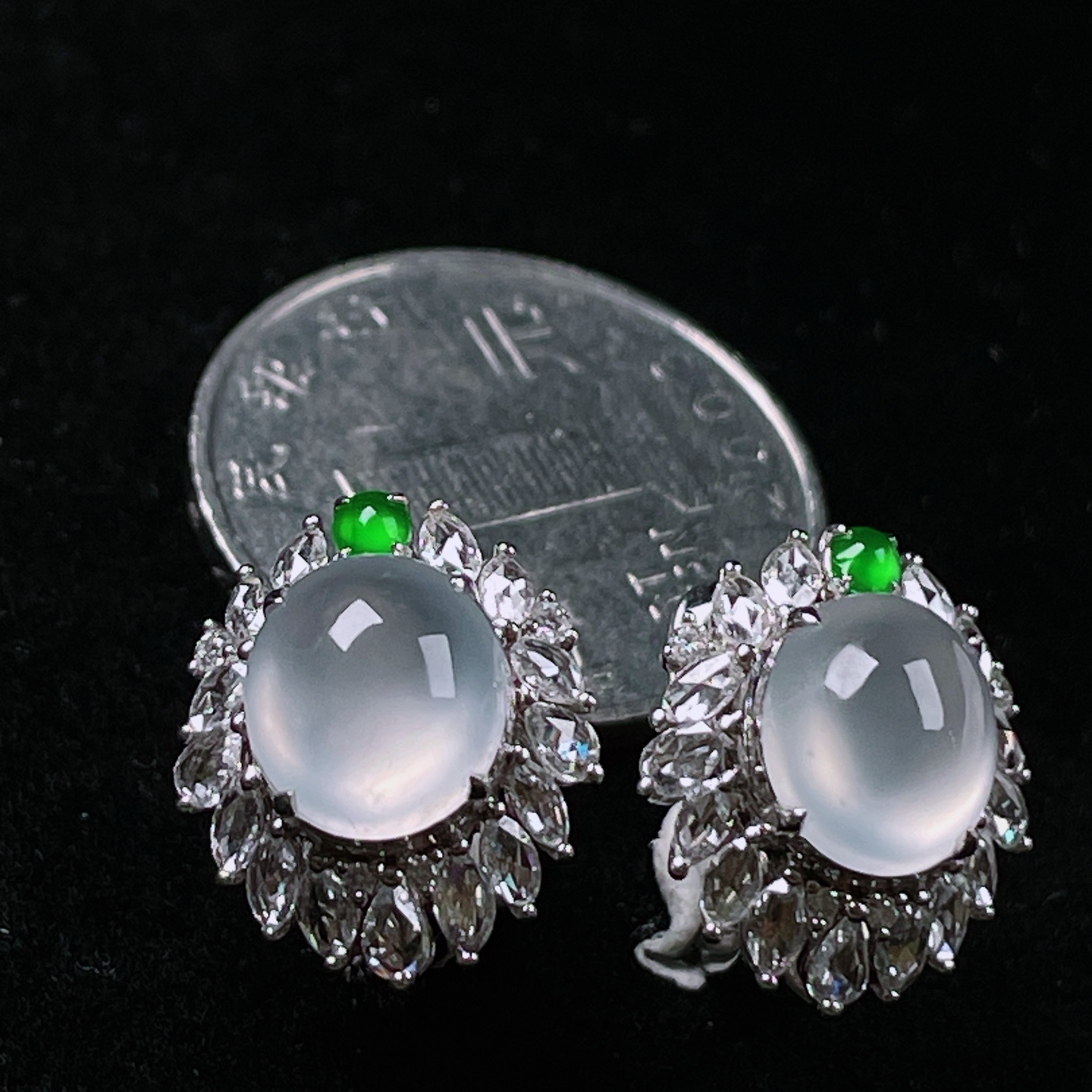 ️高冰耳包，老种起光，细底通透，尺寸：裸石9.5/8.5/4.2mm0704