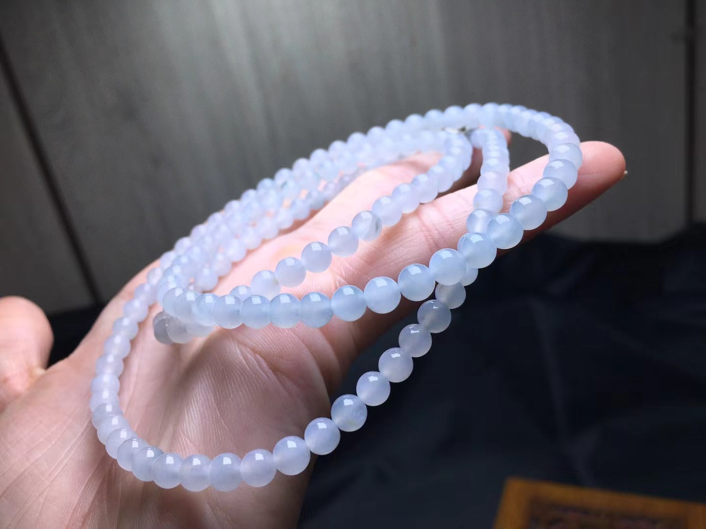 ️ 种珠链，卡4.8～5.3mm，138颗，种好，玉质细腻，均匀，通透，颗颗精选
