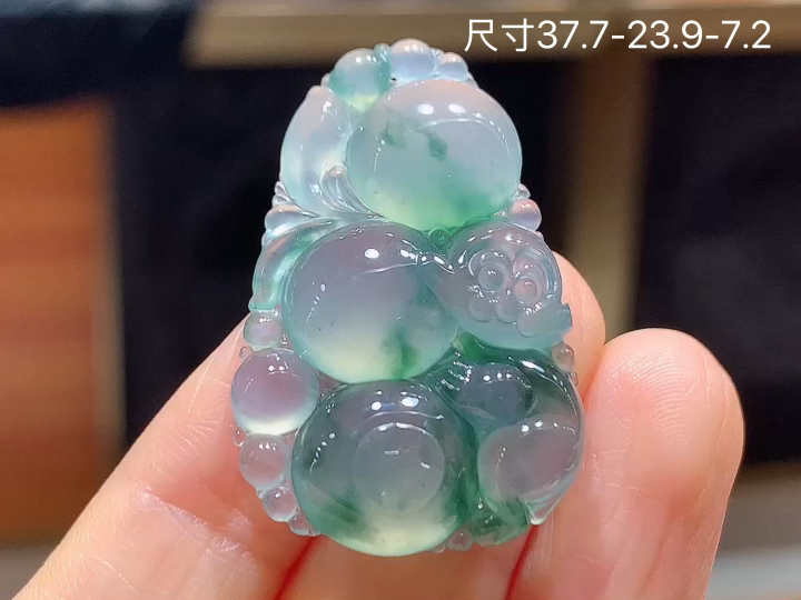 ️ 冰飘花灵猴献寿,老坑冰透 种老水足 水润光泽,性比高,无裂,尺寸看图