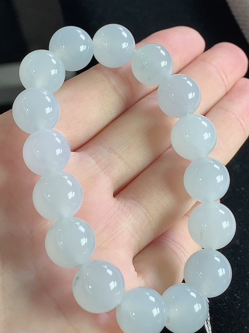 冰种玉珠手串，尺寸12mm，d04xtg