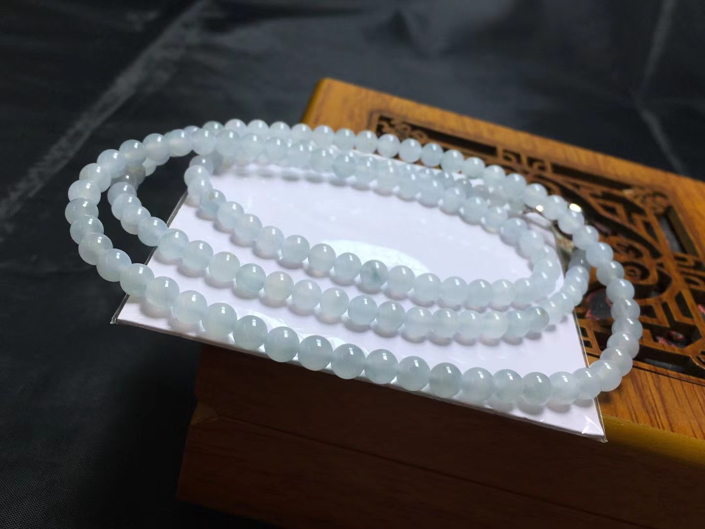 ️ 种珠链，卡4.8～5.3mm，138颗，种好，玉质细腻，均匀，通透，颗颗精选