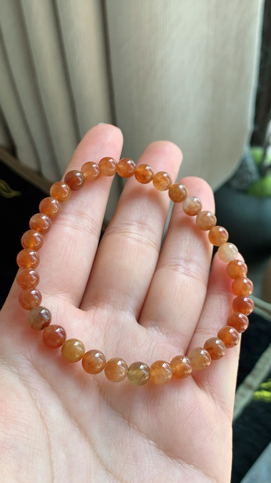 ️天然翡翠，冰红翡手串，尺寸6 jm731