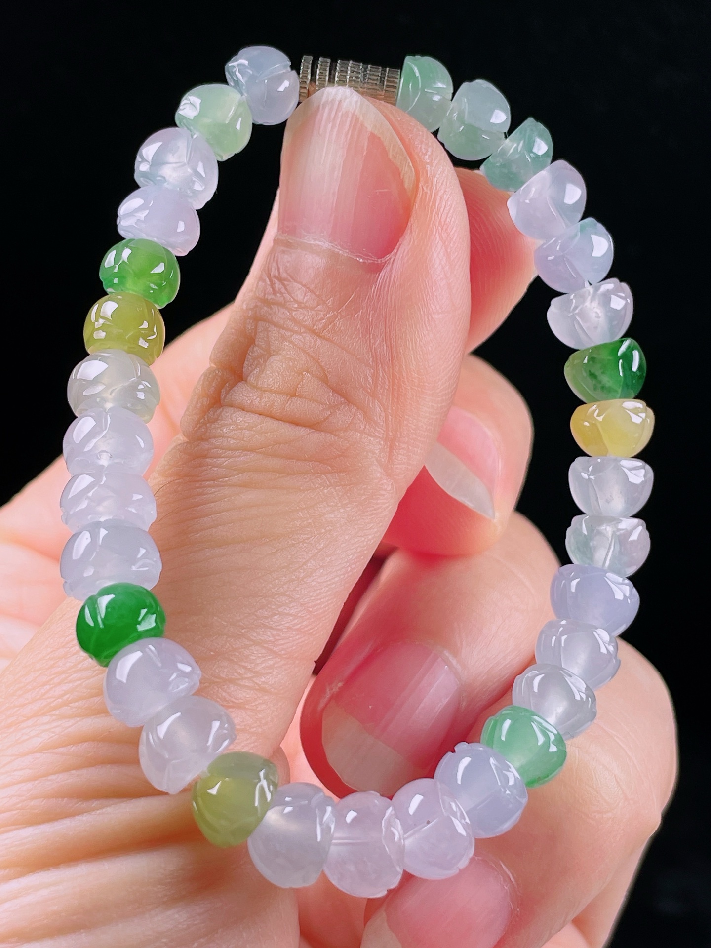 ️多彩手串，老种起光，细底通透，尺寸：7mm0704