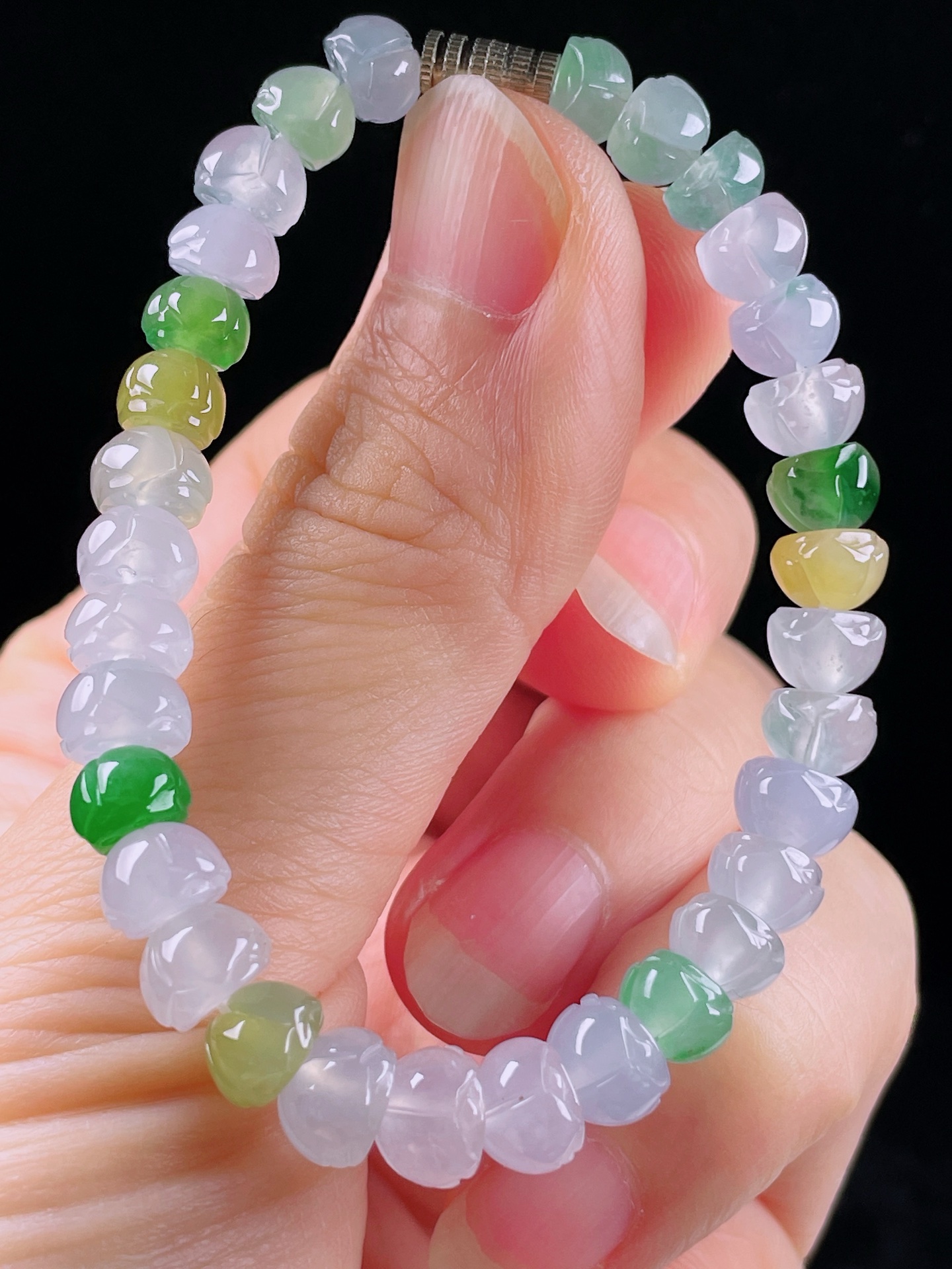 ️多彩手串，老种起光，细底通透，尺寸：7mm0704