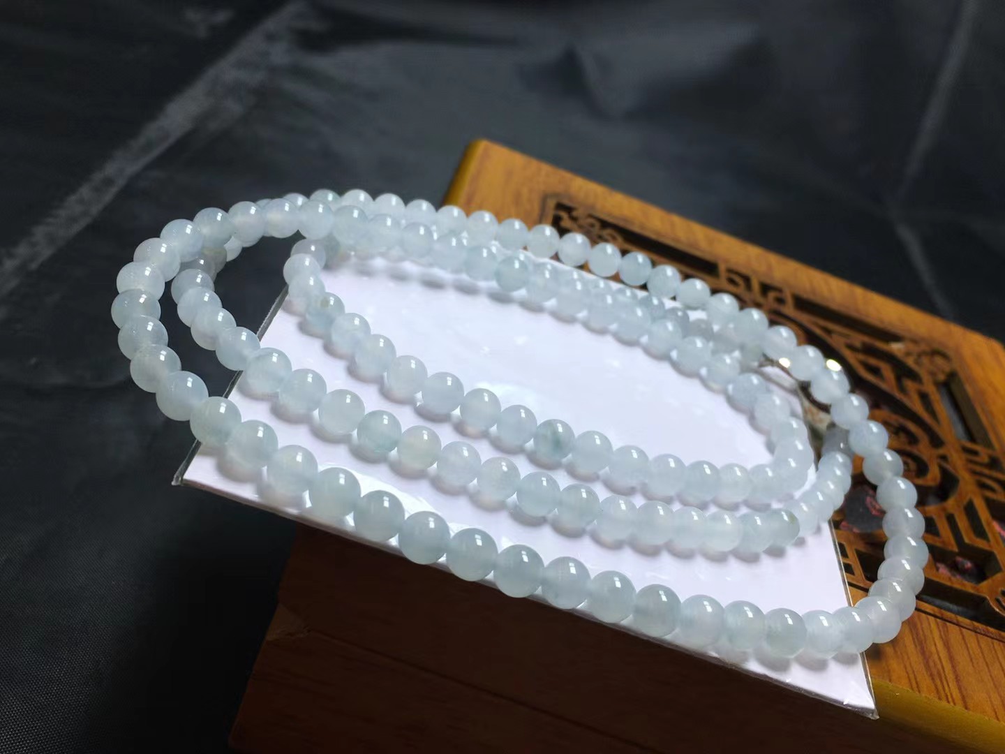 ️ 种珠链，卡4.8～5.3mm，138颗，种好，玉质细腻，均匀，通透，颗颗精选