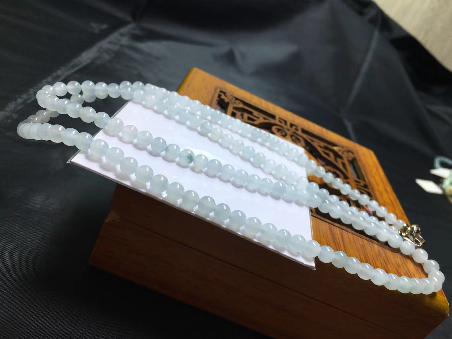 ️ 种珠链，卡4.8～5.3mm，138颗，种好，玉质细腻，均匀，通透，颗颗精选