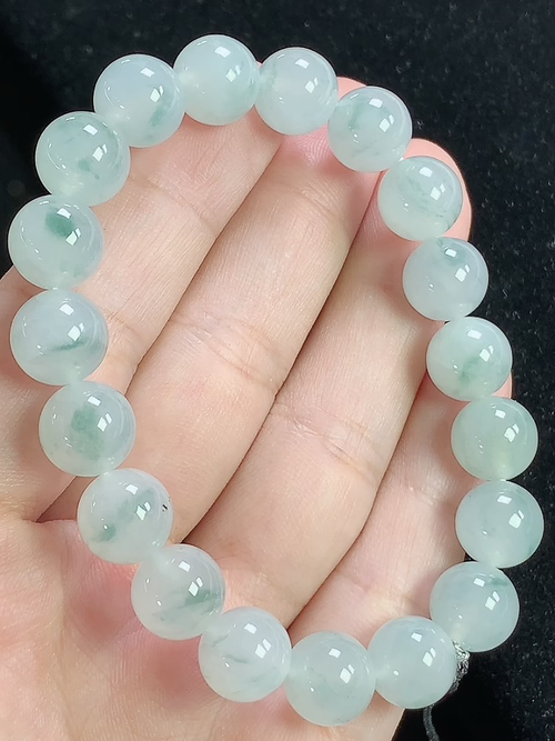 冰飘花玉珠手串，尺寸10mm，d04xtg
