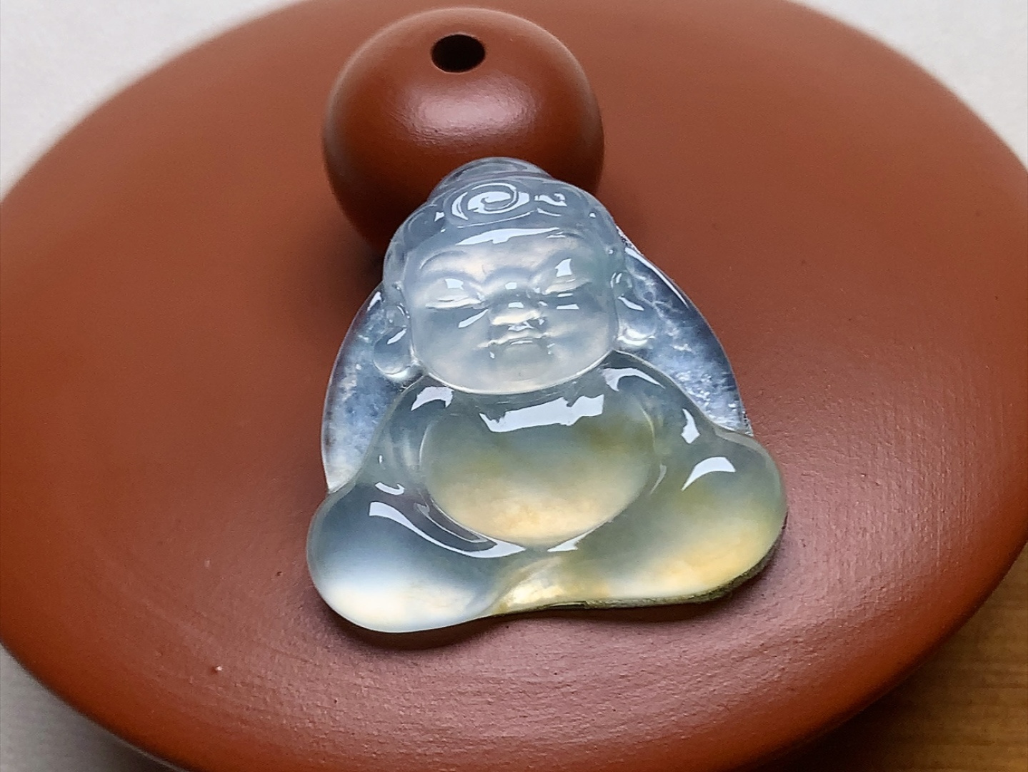 ️ 冰种黄翡宝宝佛 色泽金黄漂亮，品质，无裂尺寸19.8*19.3*4