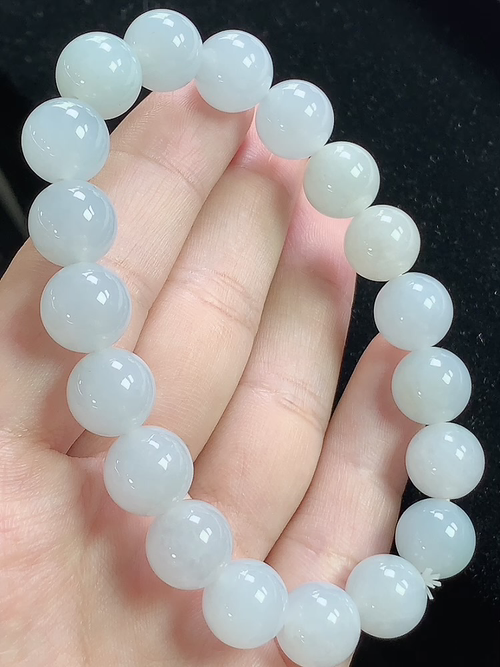 冰种玉珠手串，尺寸10.8mm，d04yja