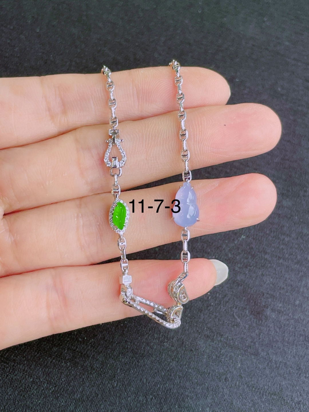 ️高冰绿紫配链，晶莹剔透，新颖时尚，品相，11-7-3