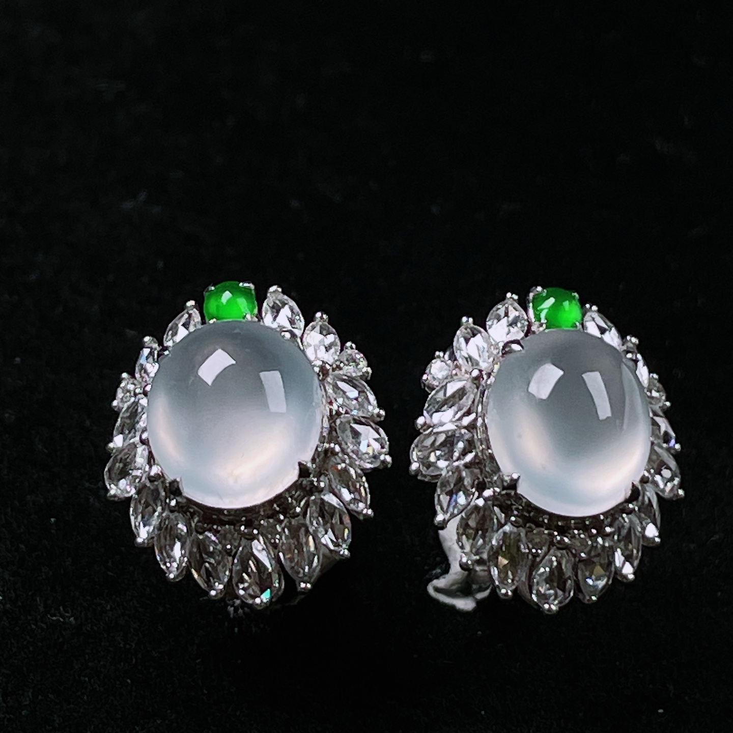 ️高冰耳包，老种起光，细底通透，尺寸：裸石9.5/8.5/4.2mm0704