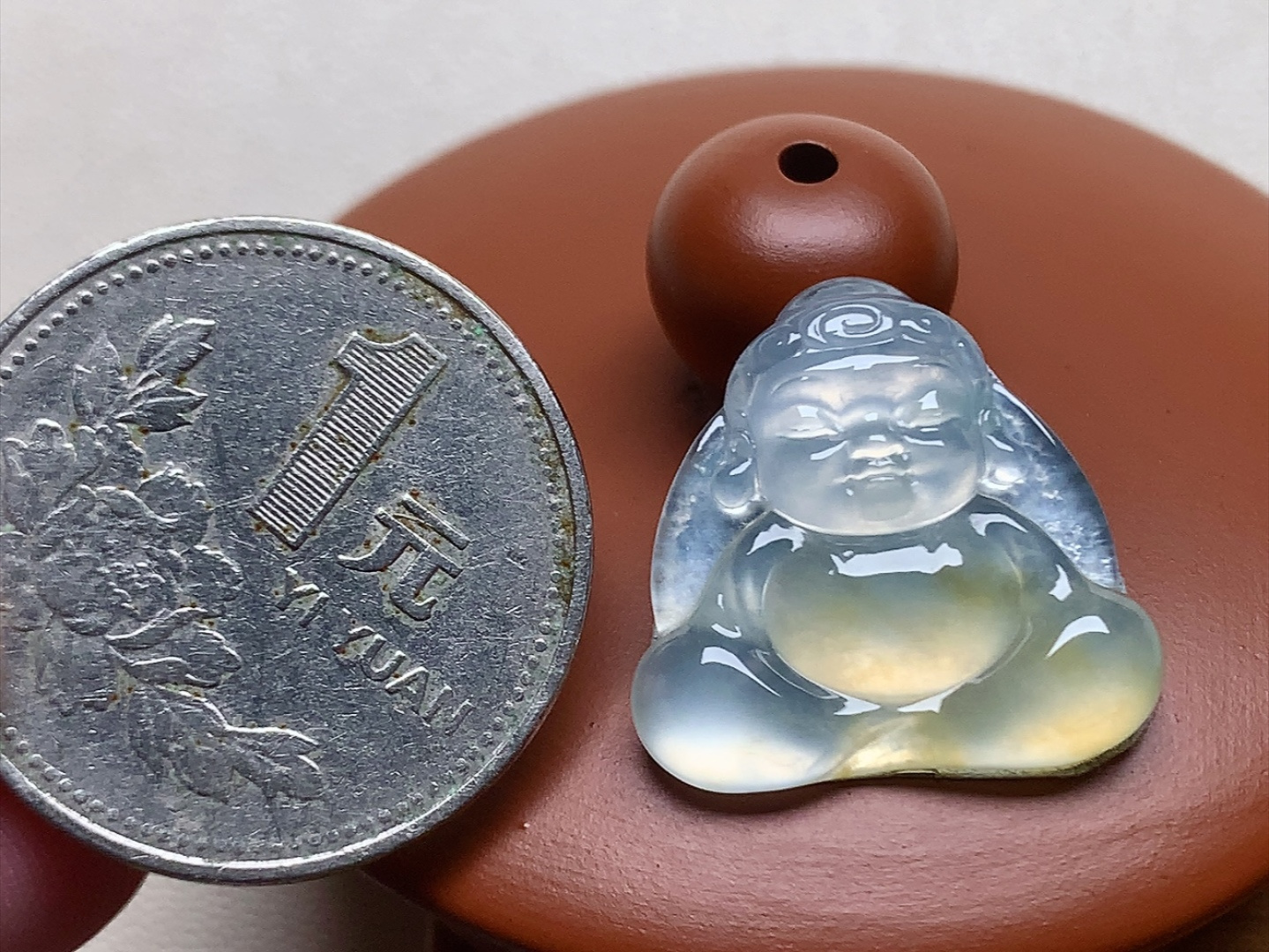 ️ 冰种黄翡宝宝佛 色泽金黄漂亮，品质，无裂尺寸19.8*19.3*4