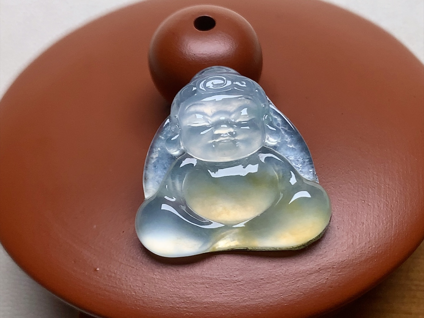 ️ 冰种黄翡宝宝佛 色泽金黄漂亮，品质，无裂尺寸19.8*19.3*4
