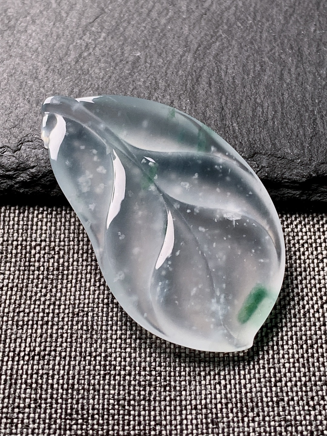 飘花叶子，水润种老，0805 尺寸44.7*26.2*4.2