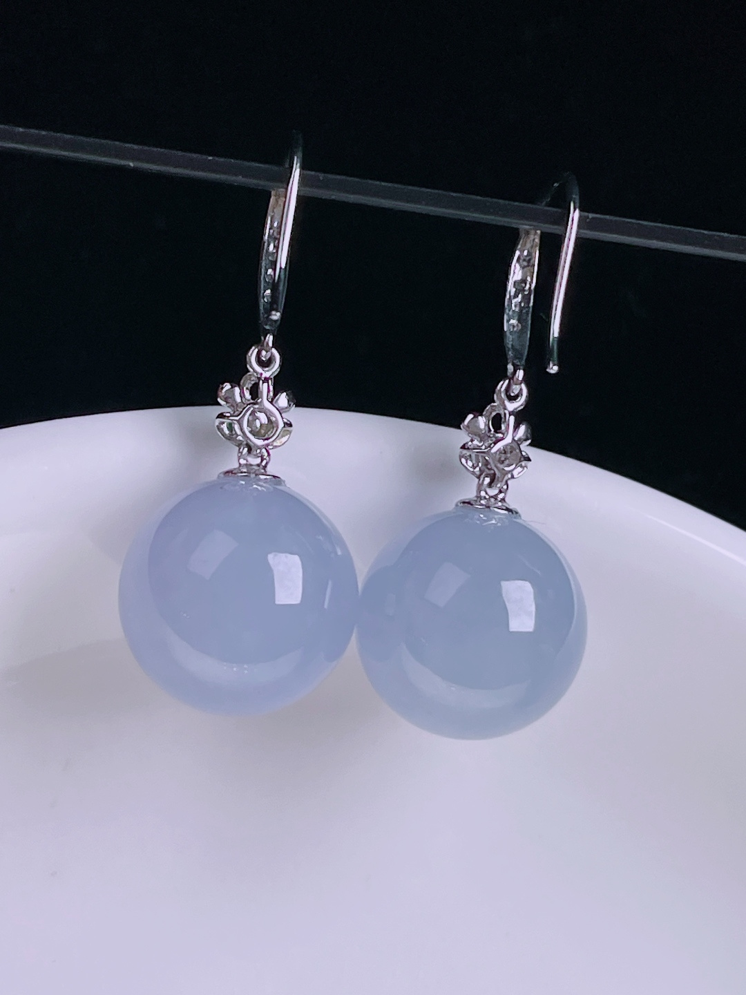 ️耳坠，老种起光，细底通透，尺寸：裸石11.8mm