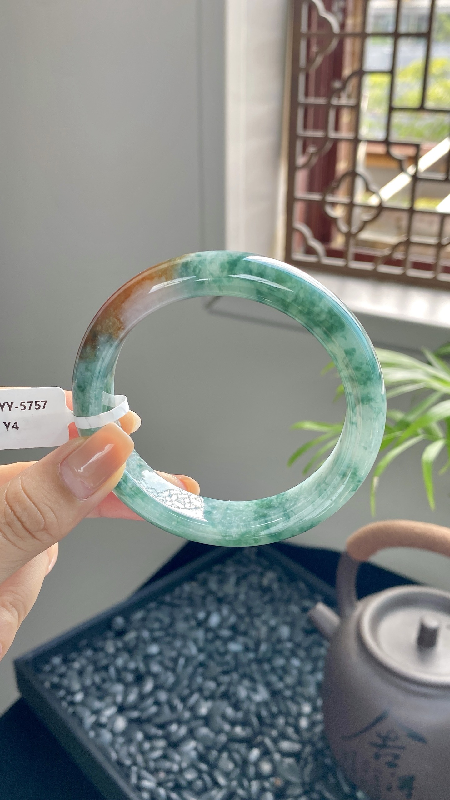 红翡飘花花正圈成品 HYY-6858 ⭕️56.9*12.5*8.8