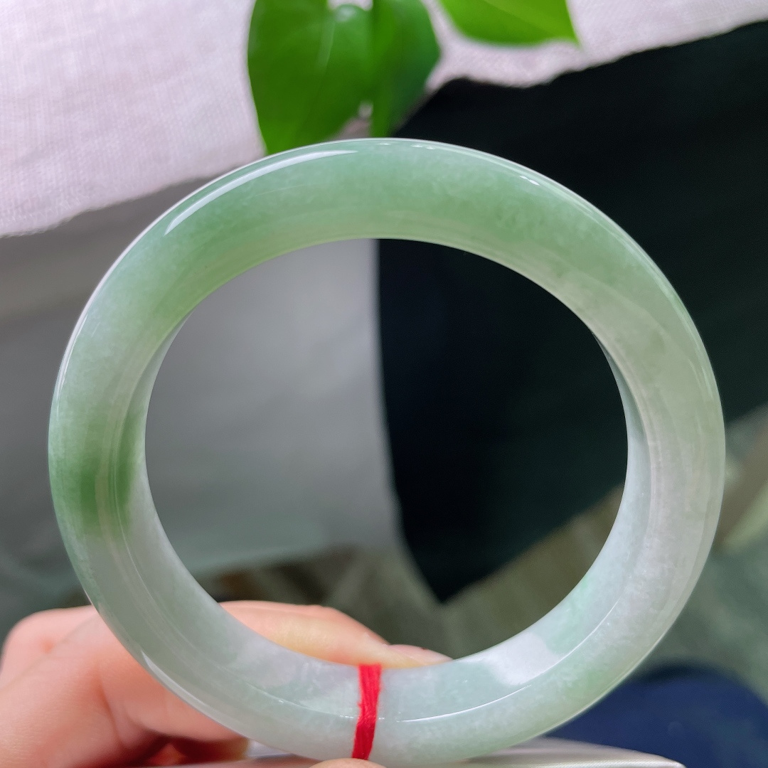 绿底正圈，无裂，通体匀净浅绿，没有繁复点缀，素净温润，自带恬淡从容的气韵，简约之中尽显东方温婉。ss