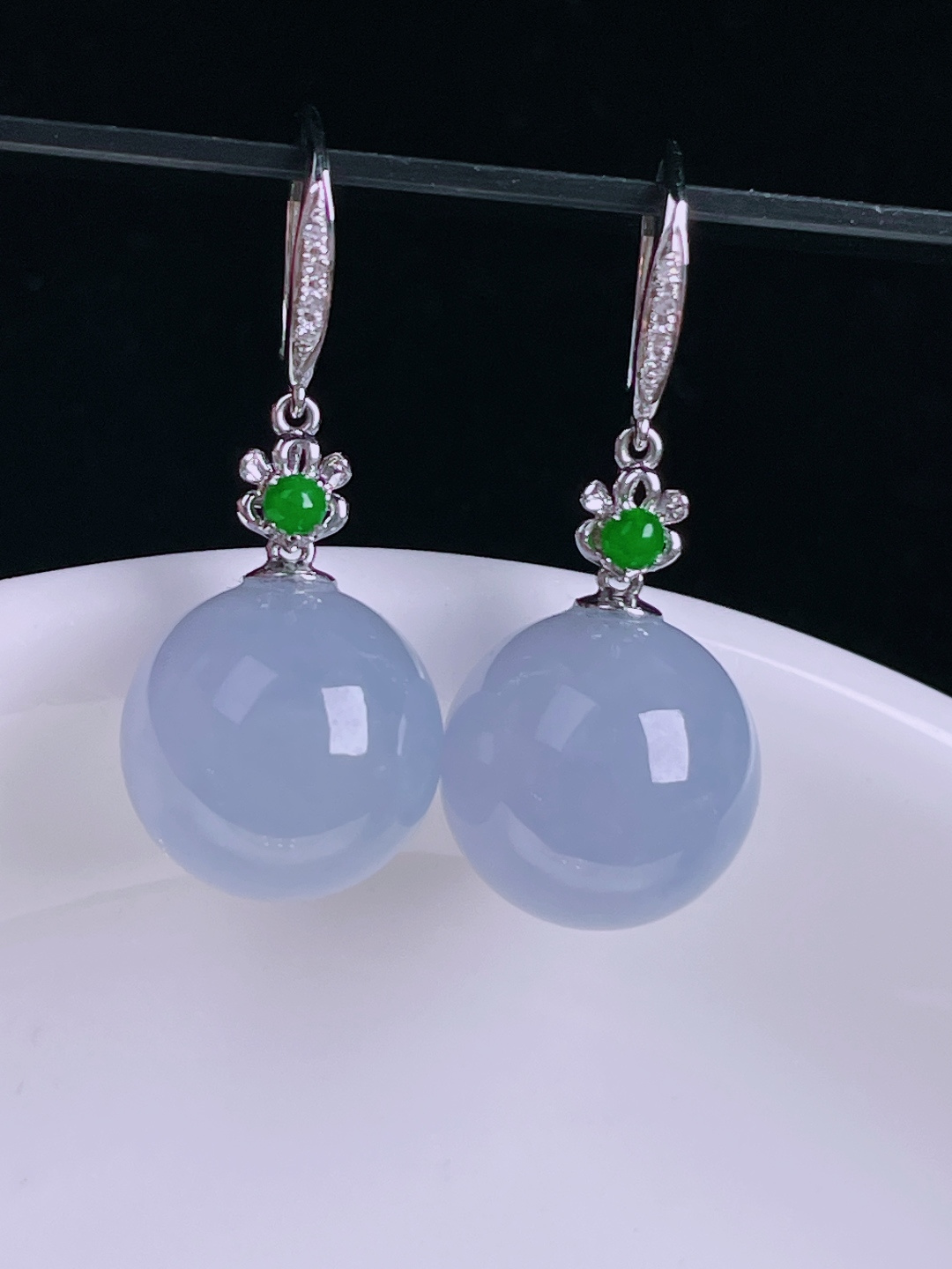 ️耳坠，老种起光，细底通透，尺寸：裸石11.8mm
