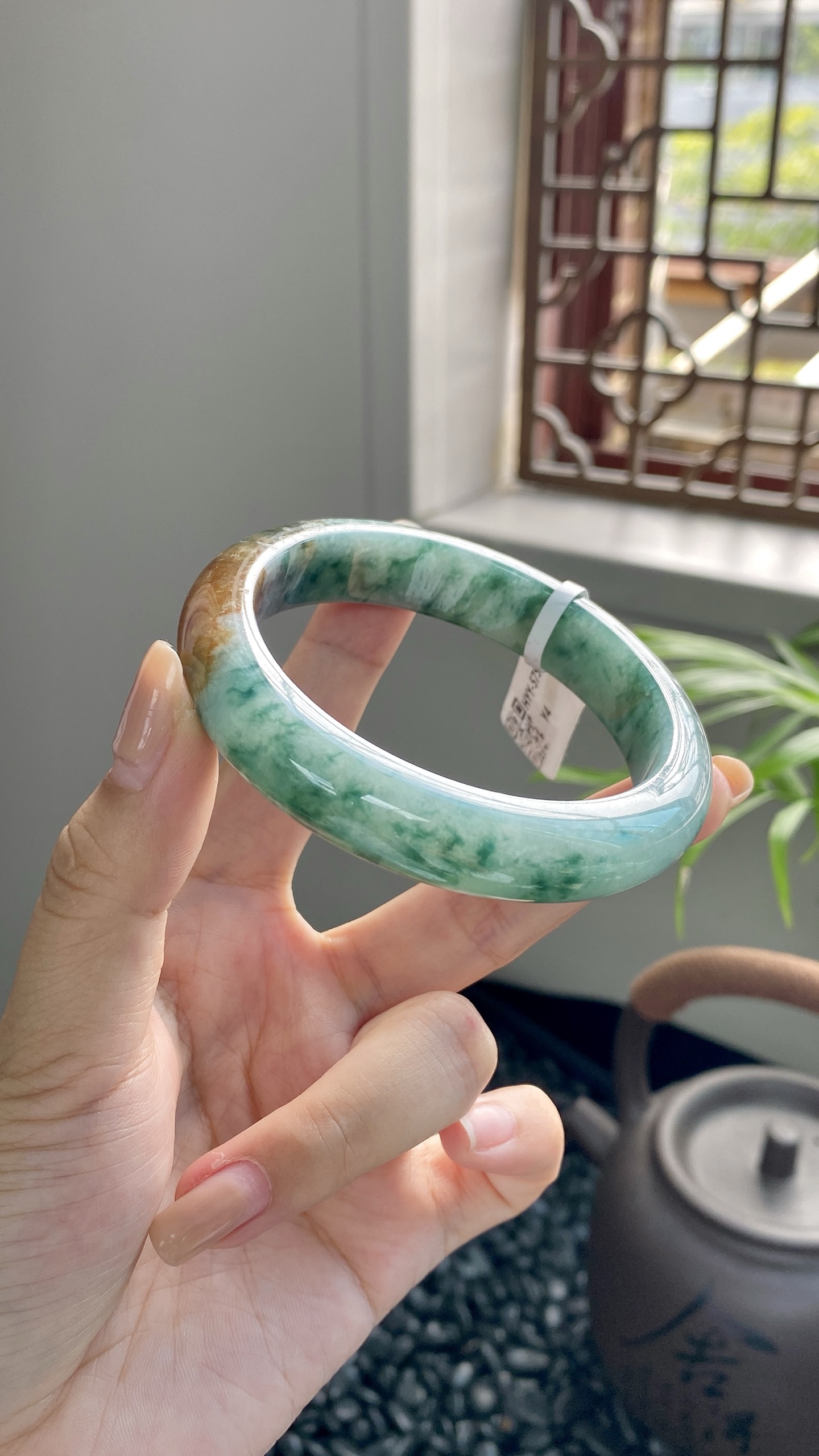 红翡飘花花正圈成品 HYY-6858 ⭕️56.9*12.5*8.8