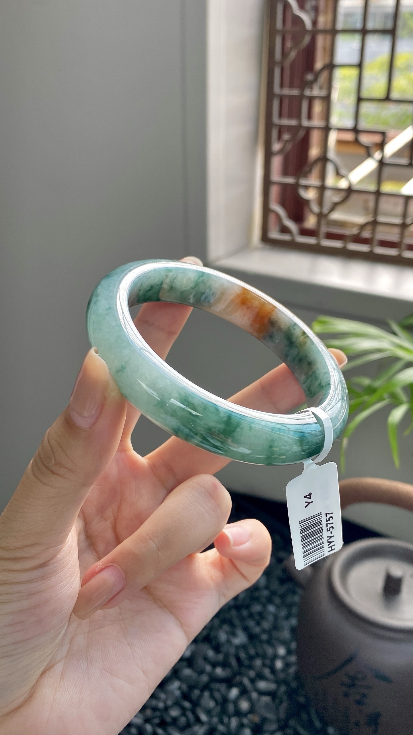 红翡飘花花正圈成品 HYY-6858 ⭕️56.9*12.5*8.8
