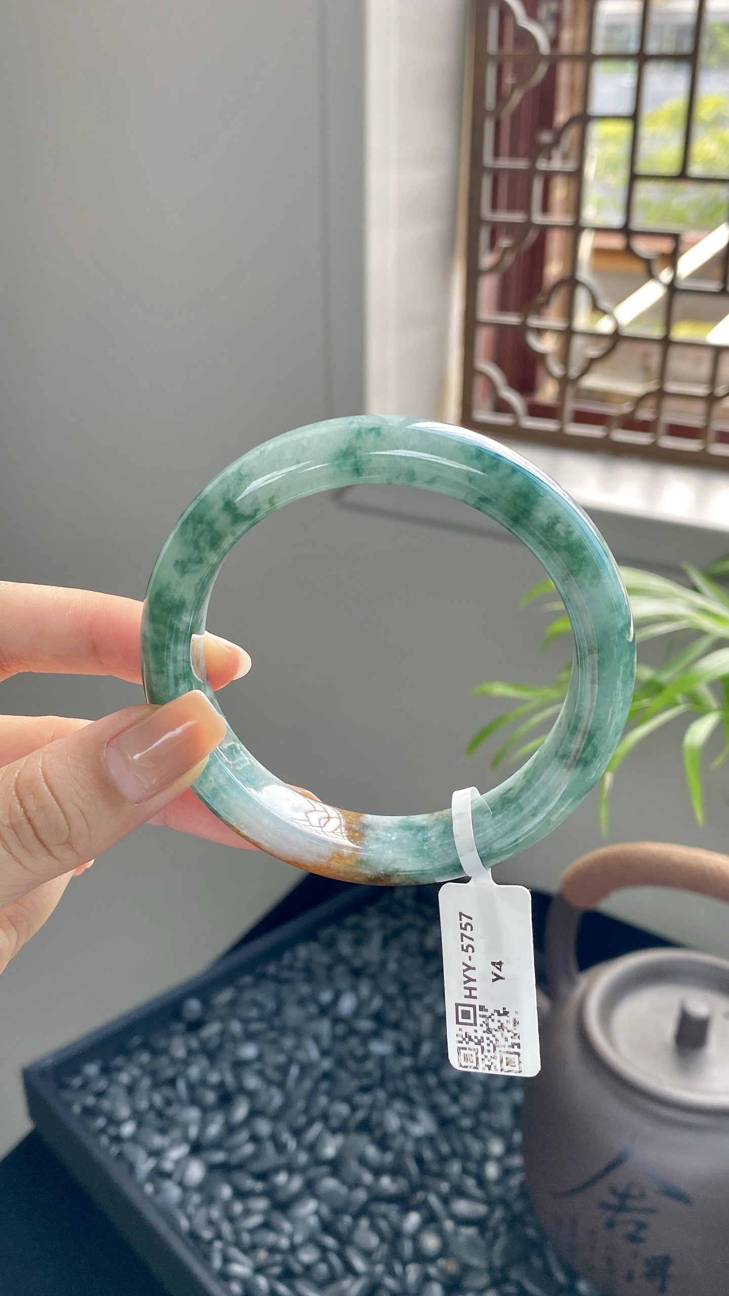 红翡飘花花正圈成品 HYY-6858 ⭕️56.9*12.5*8.8