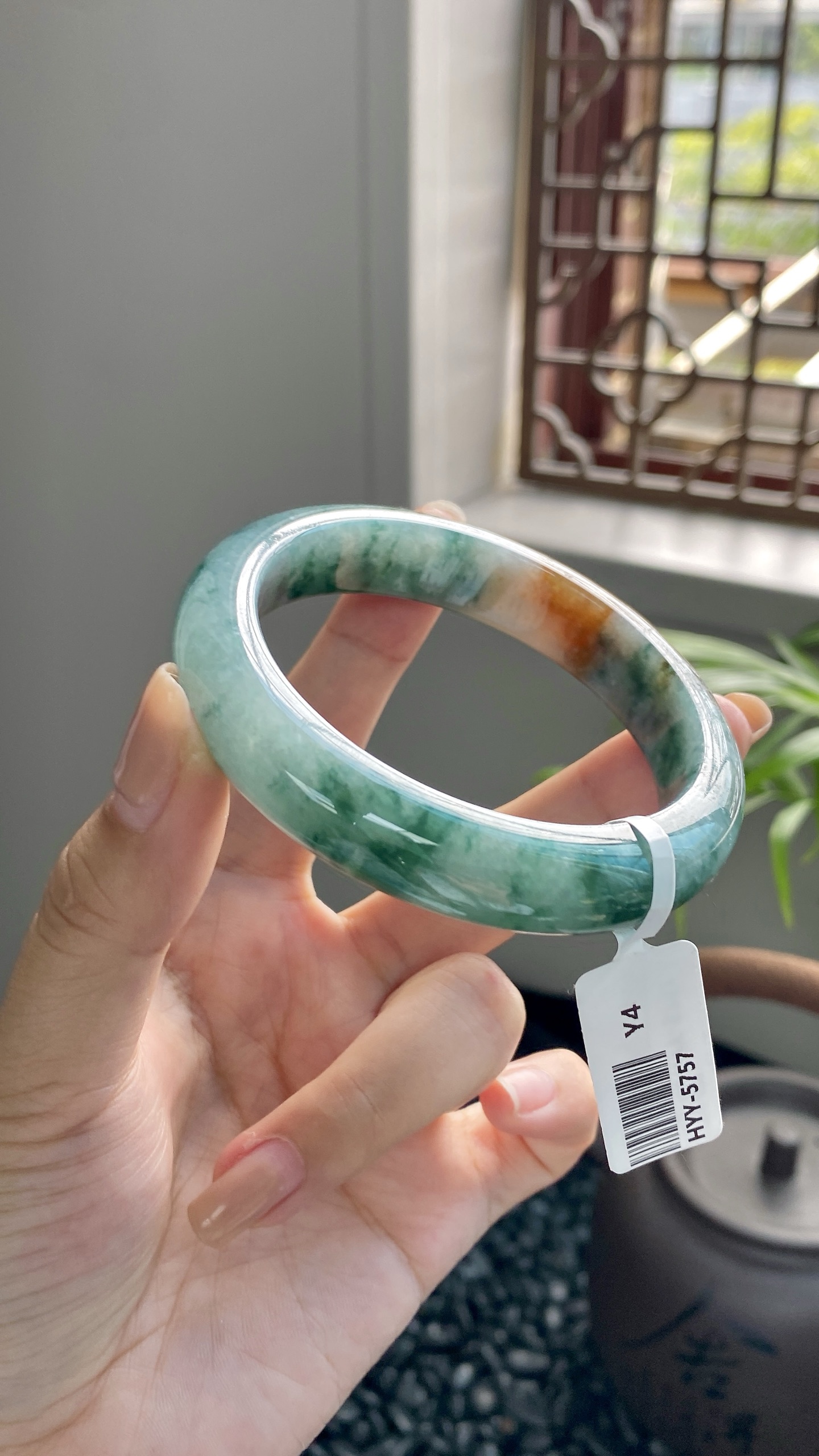 红翡飘花花正圈成品 HYY-6858 ⭕️56.9*12.5*8.8