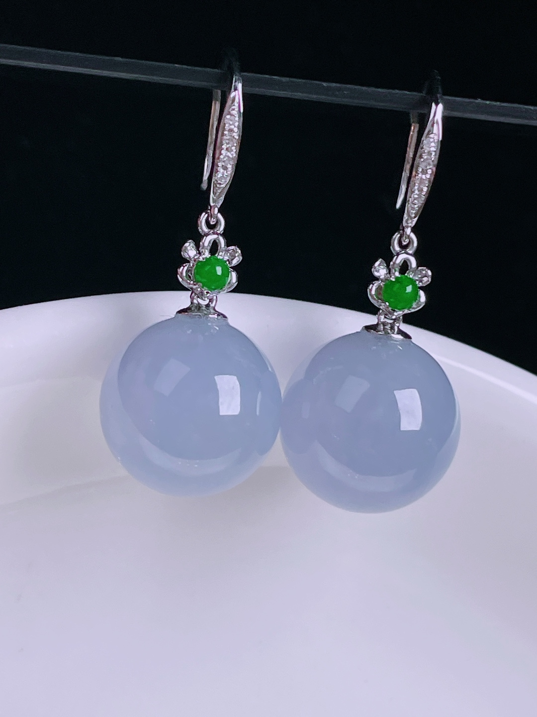 ️耳坠，老种起光，细底通透，尺寸：裸石11.8mm