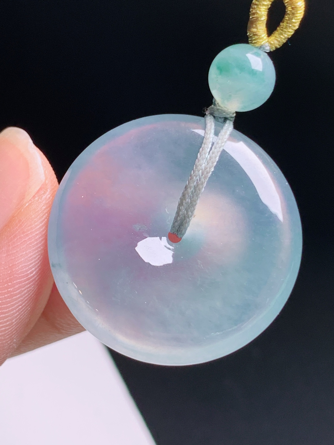 冰紫平安扣，胶润清透，素面圆满，平安顺遂